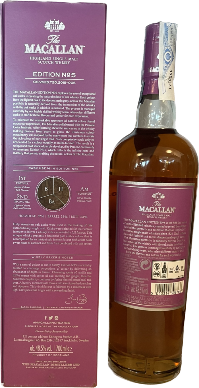 Whisky The Macallan Edición N.º 5  700ml